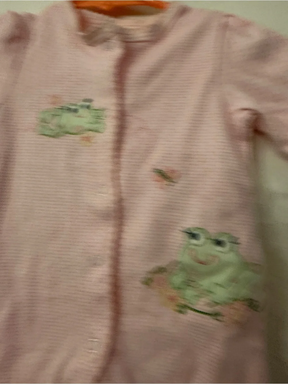 NWOT Little Me Pink Frog Appliqué One-Piece Footie